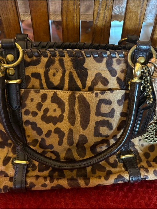 Coach Handbags - Coach Hamptons Haircalf Carryall 15412 Ocelot Leopard Calf Hair Bag Rare